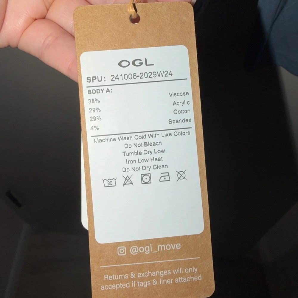 NWT OGL Dusk Blue Medium Eco-Mousse® Crossover Ruched Long Sleeve (Surplice) Top - Picture 6 of 8